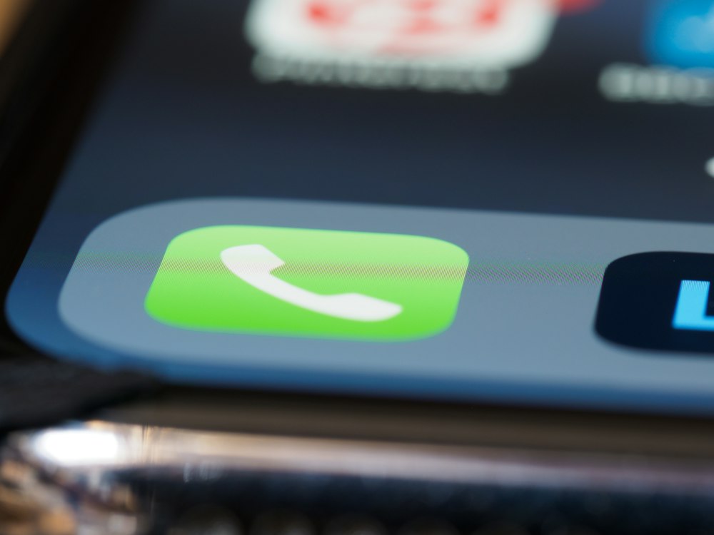 A phone showing a call button